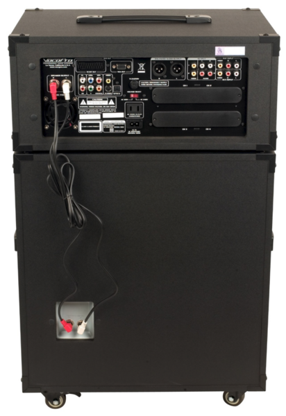 200W 4-CHANNEL MULTI-FORMAT PORTABLE P.A. SYSTEM WITH DIGITAL RECORDER AND 2 WIRED MICS